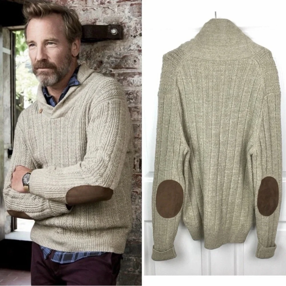 J. Crew Shawl Collared Knitted Pullover Sweater Mens Size M